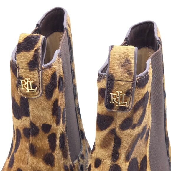 Lauren Ralph Lauren Marianna Leopard-Print Haircalf Bootie 10B Chelsea Boots NEW - Picture 10 of 16